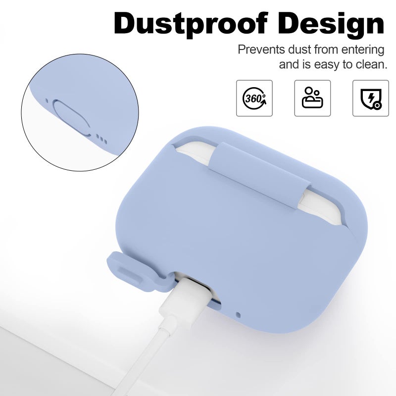 ATUAT for AirPods Pro 2nd Generation Case Cover(2022), Protective Soft Silicone Skin Accessories for Men Women Boys Girls for Apple AirPods Pro Gen 2, Front LED Visible-Light Blue - Image 4